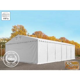   Profi professzionális raktársátor 8x12, 2,6 m A típusú, fehér