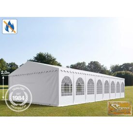   Profi professional 8x16 m, +2 m tűzálló rendezvénysátor 550g/m2, fehér színben