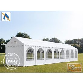   Profi professional 4x18, +2,6 m tűzálló rendezvénysátor 550g/m2, fehér színben