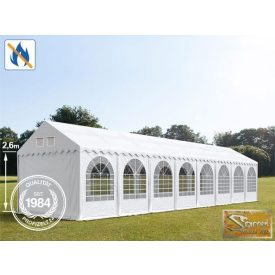   Prof professional 4x24, +2,6 m tűzálló rendezvénysátor 550g/m2, fehér színben