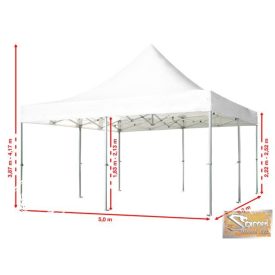   Profi professzionális aluline pavilon 5x5m, fehér oldalfal nélkül