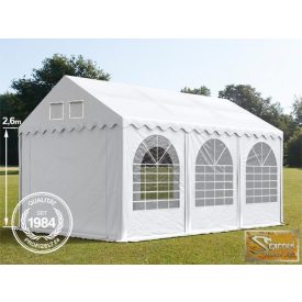   Profi professional 3x6 m, +2,6 m rendezvénysátor 550g/m2, fehér színben