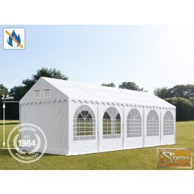   Profi professional 3x10 m, +2,6 m tűzálló rendezvénysátor 550g/m2, fehér színben